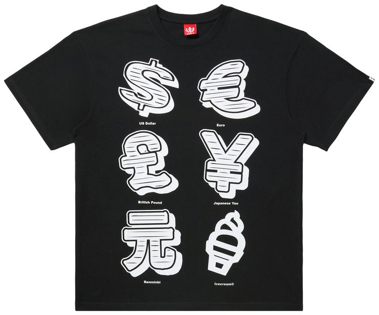 Icecream Currency Short Sleeve Tee Black