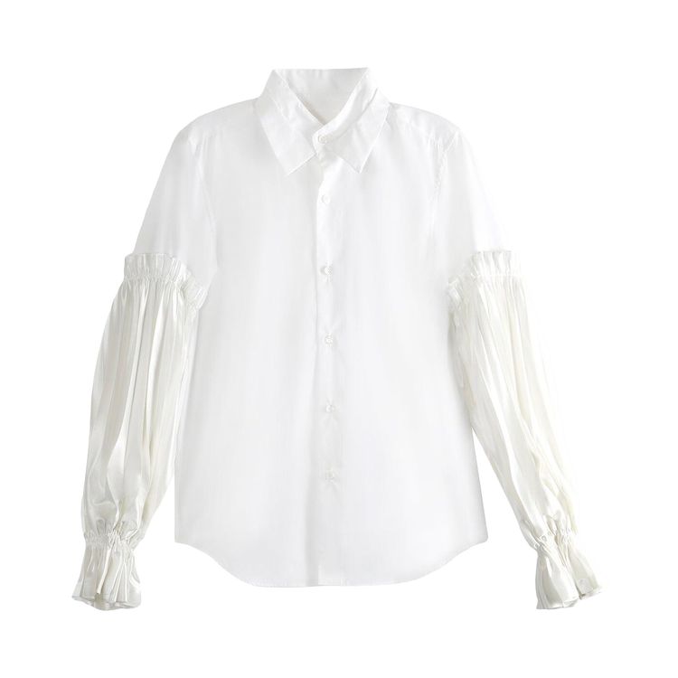 Comme des Garcons Noir Puffy Sleeves Blouse White