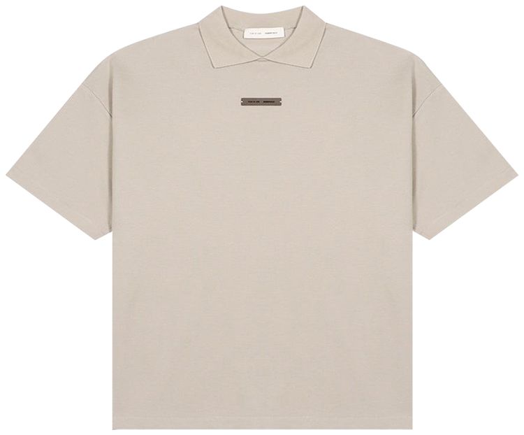 Fear of God Essentials 90s Fit Pique Short Sleeve Polo Abbey Stone