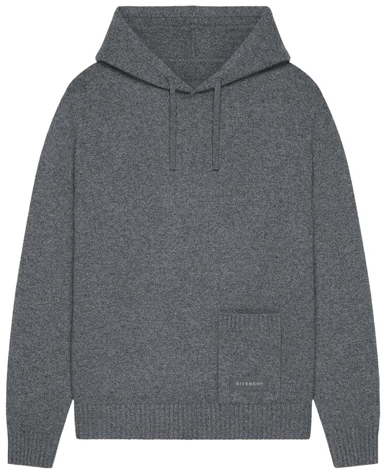 Givenchy Front Side Pocket Hoodie Grey Mix