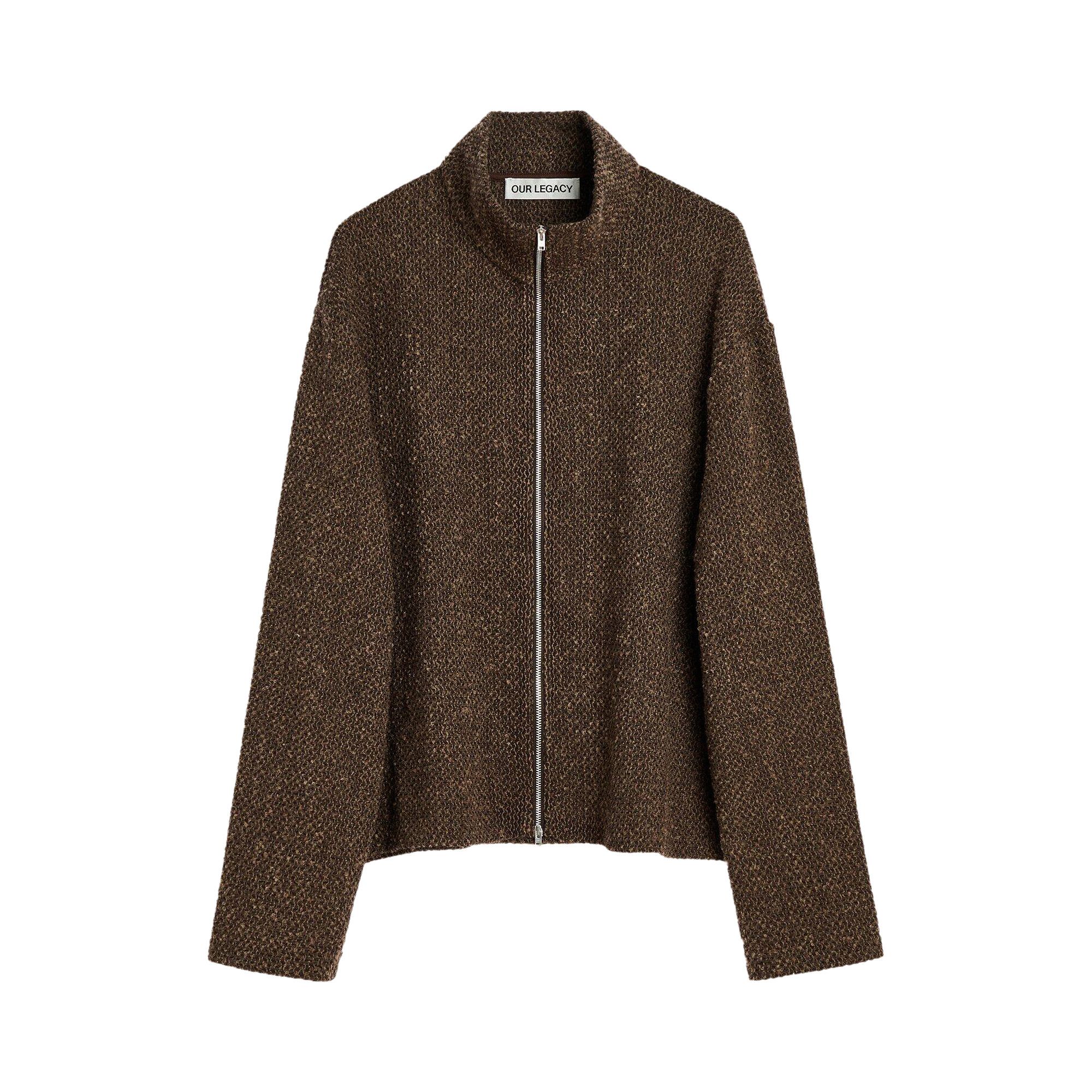 Buy Our Legacy Shrunken Fullzip Polo Coat 'Brown Sparse Buckle
