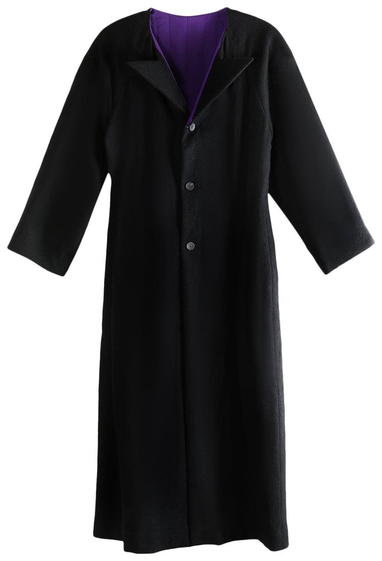 Yohji Yamamoto Reversible Peaked L Coat Black