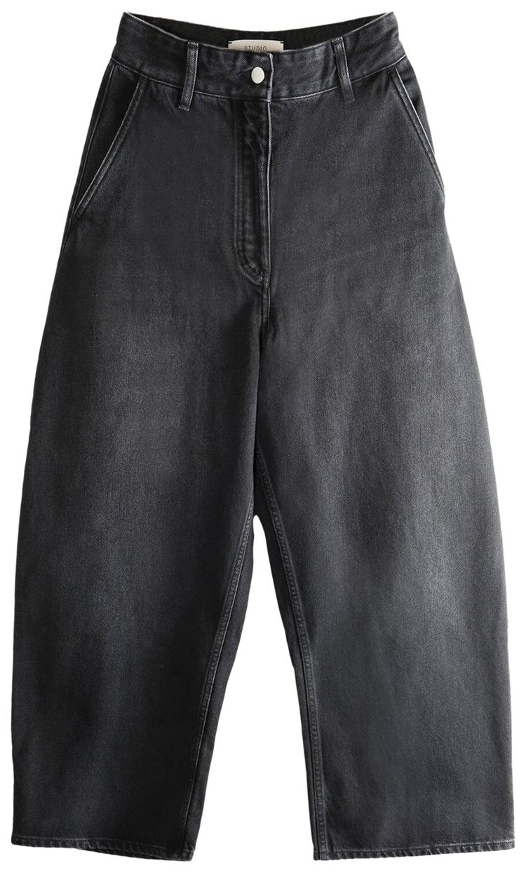 Studio Nicholson Wide Crop Pant Washed Black