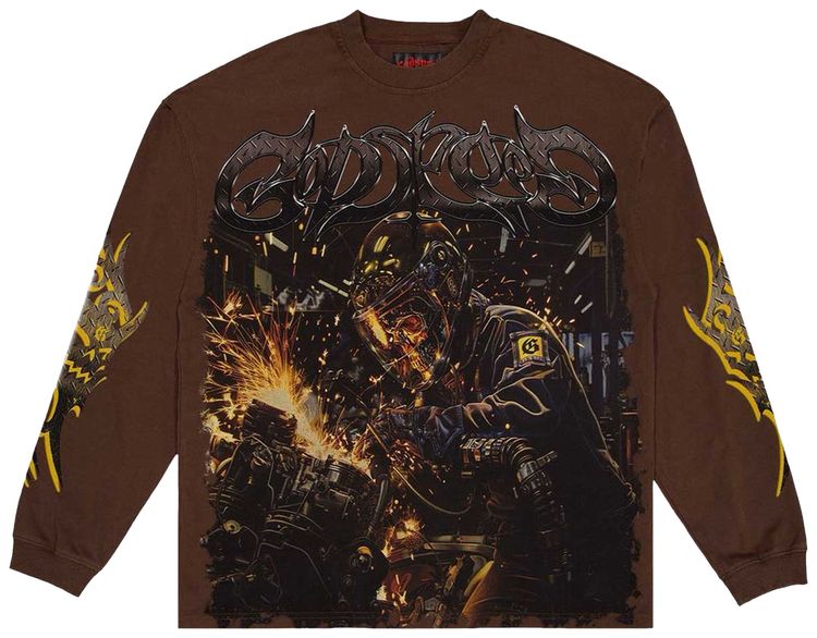 Godspeed Under Construction Long Sleeve T Shirt Brown