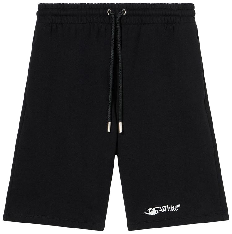 Off White Ink Arrow Skate Sweatshorts BlackWhite