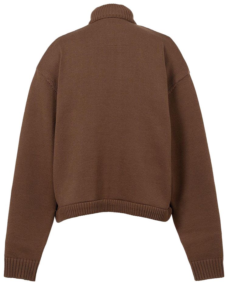 Maison Mihara Yasuhiro Bedwin Bulky Knit Zip Cardigan Brown