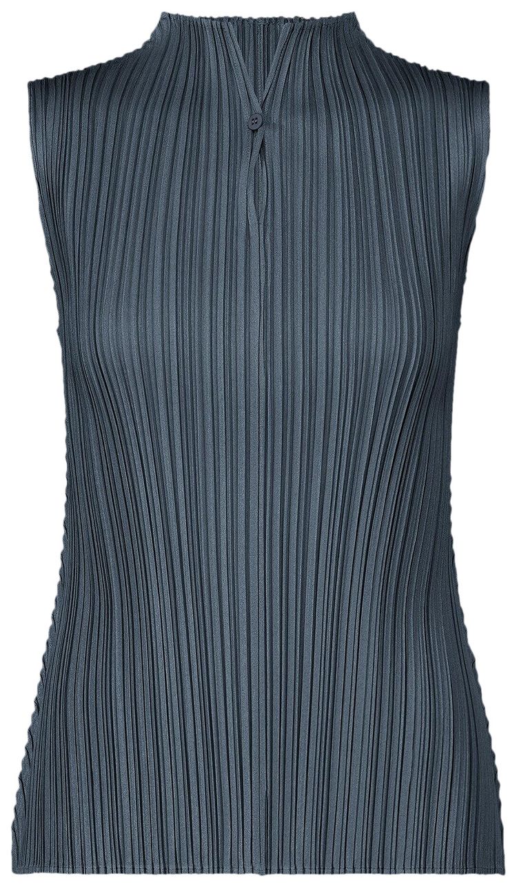 Pleats Please Issey Miyake Mellow Pleats Shirt Navy