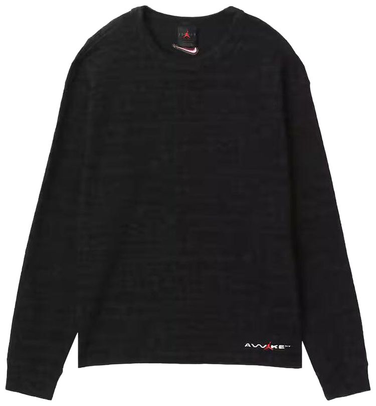 Air Jordan x Awake NY Thermal Shirt BlackBlackWhiteUniversity Red