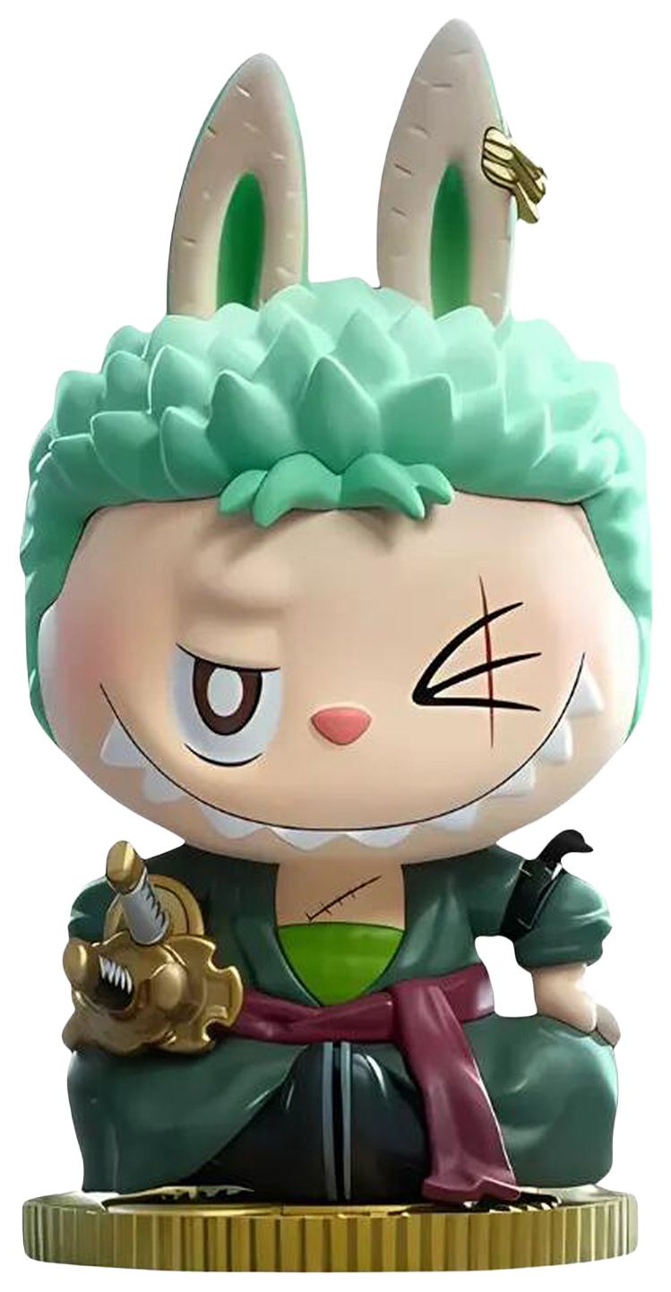 Pop Mart Labubu THE MONSTERS x One Piece Series Roronoa Zoro Figure Green