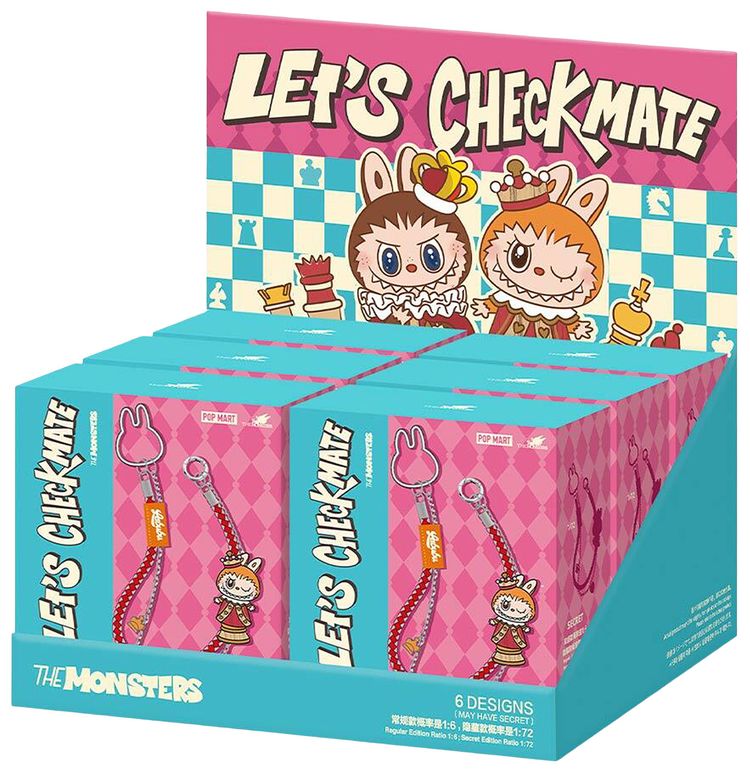 Pop Mart Labubu THE MONSTERS Lets Checkmate Series Pendant Sealed Case Mystery 6 Blind Boxes