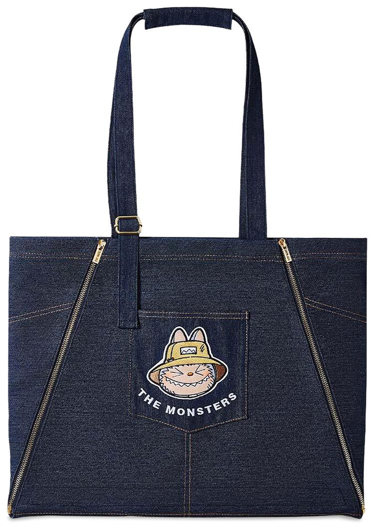 Pop Mart THE MONSTERS Labubu Fall in Wild Series Denim Apron Bag Blue