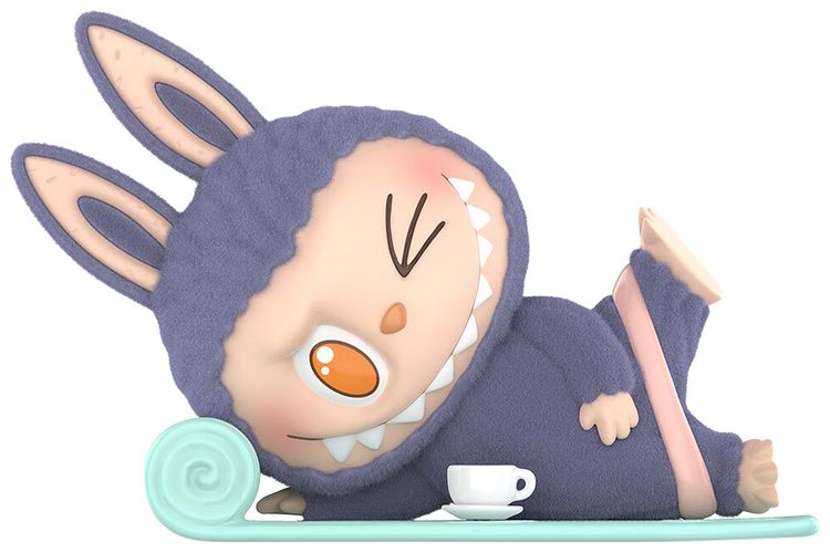 Pop Mart Labubu THE MONSTERS Lazy Yoga Series Americano Figure Purple