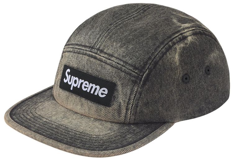 Supreme Denim Camp Cap Washed Black