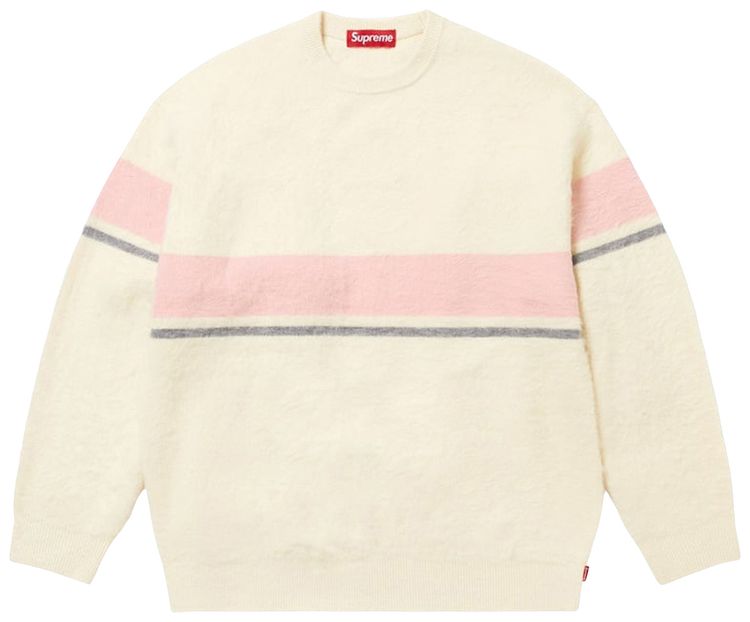 Supreme Brushed Stripe Sweater Ivory