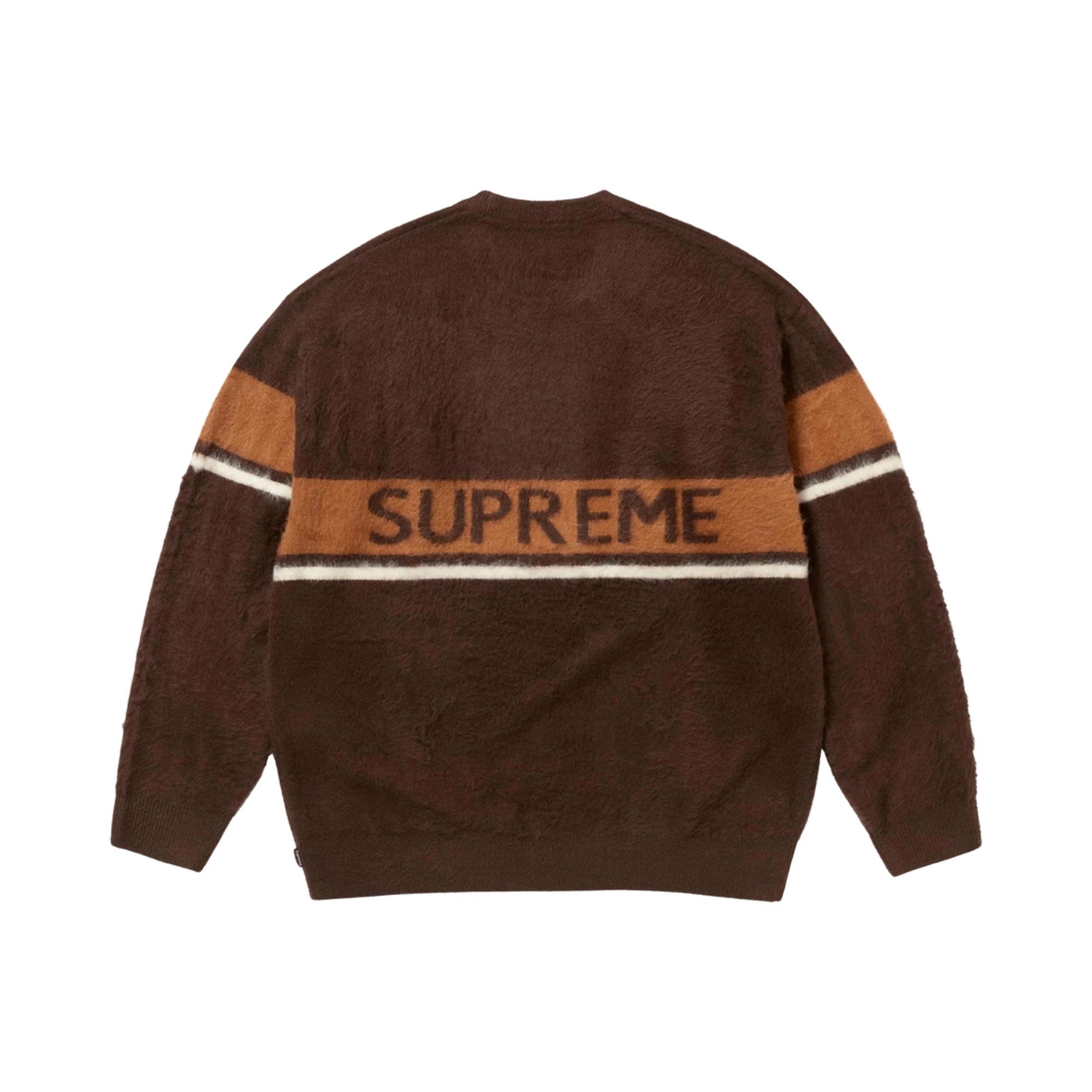 Buy Supreme Brushed Stripe Sweater 'Dark Brown' - FW25SK11 DARK