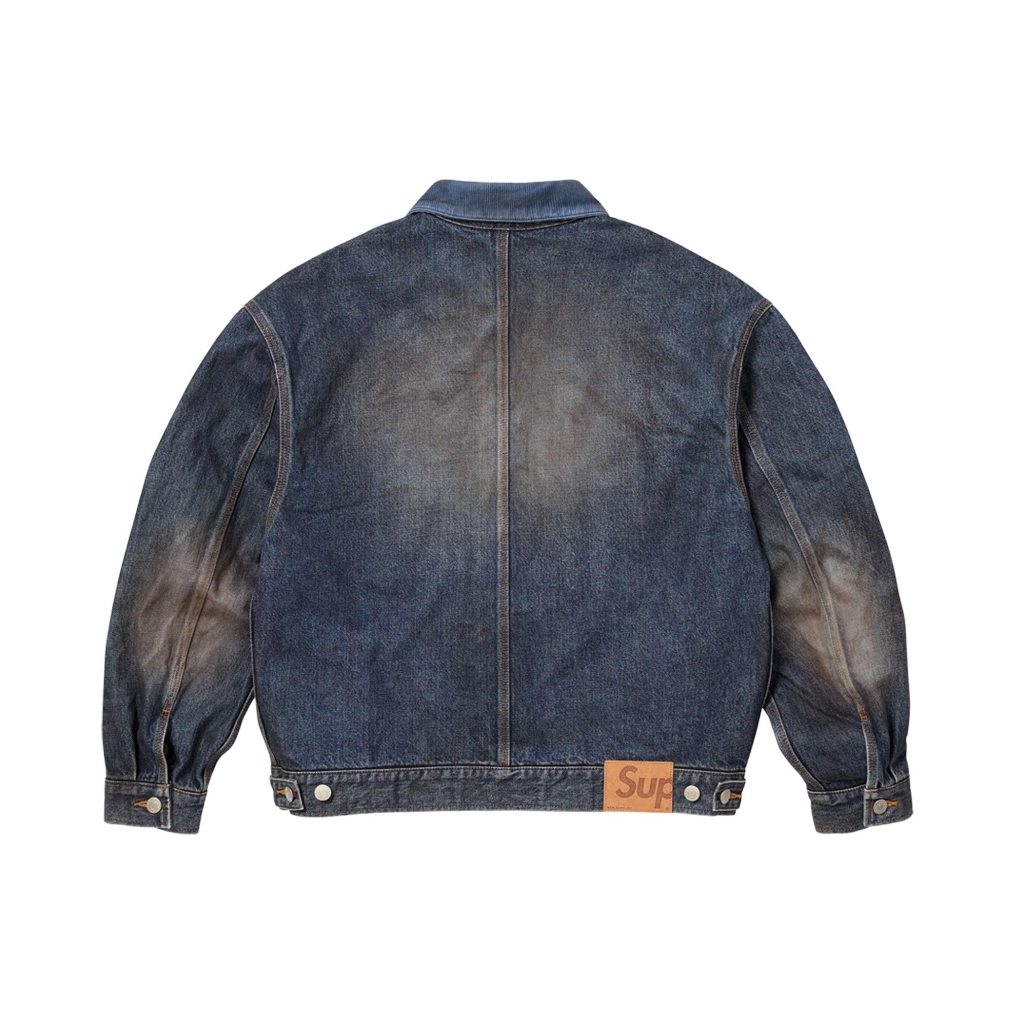 Buy Supreme Distressed Selvedge Trucker Jacket 'Washed Indigo
