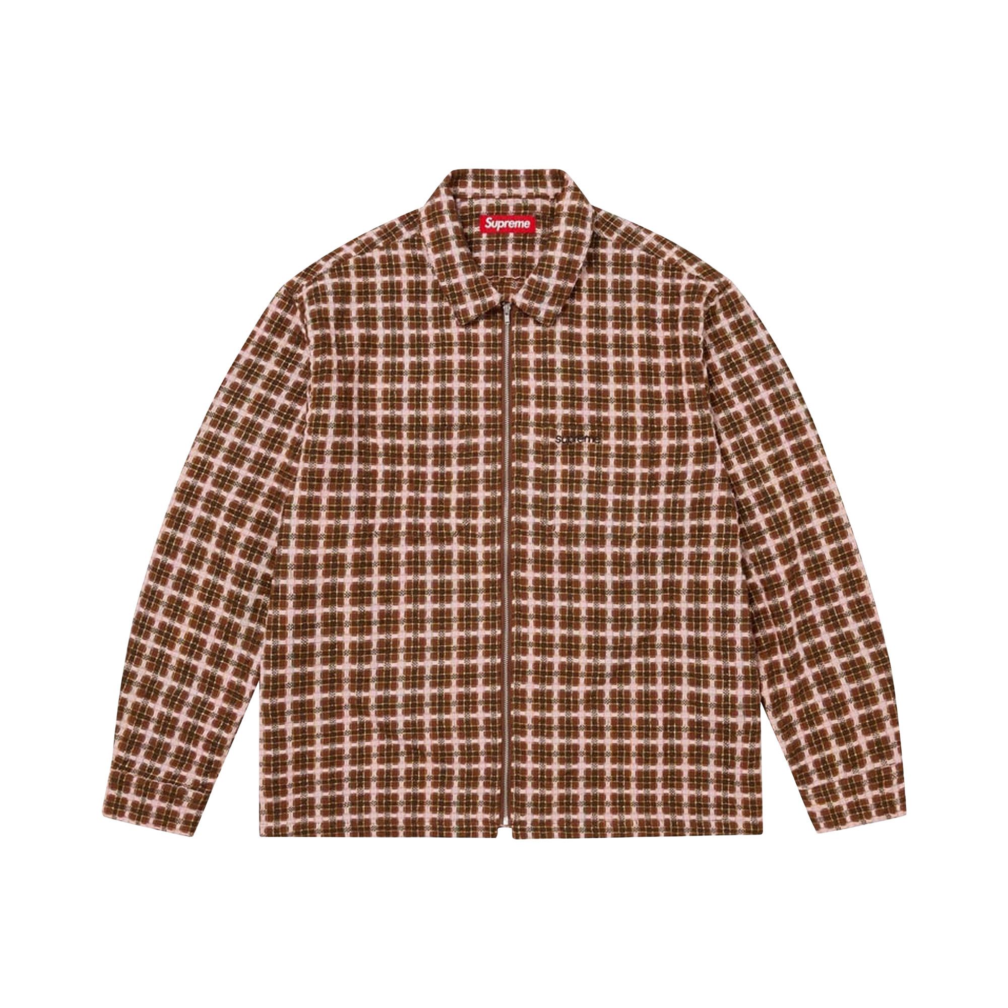 Supreme llic Plaid Zip Up Shirt ブラウン Buy Supreme Metallic Plaid Zip Up Shirt 'Brown' - FW25S24 BROWN | GOAT