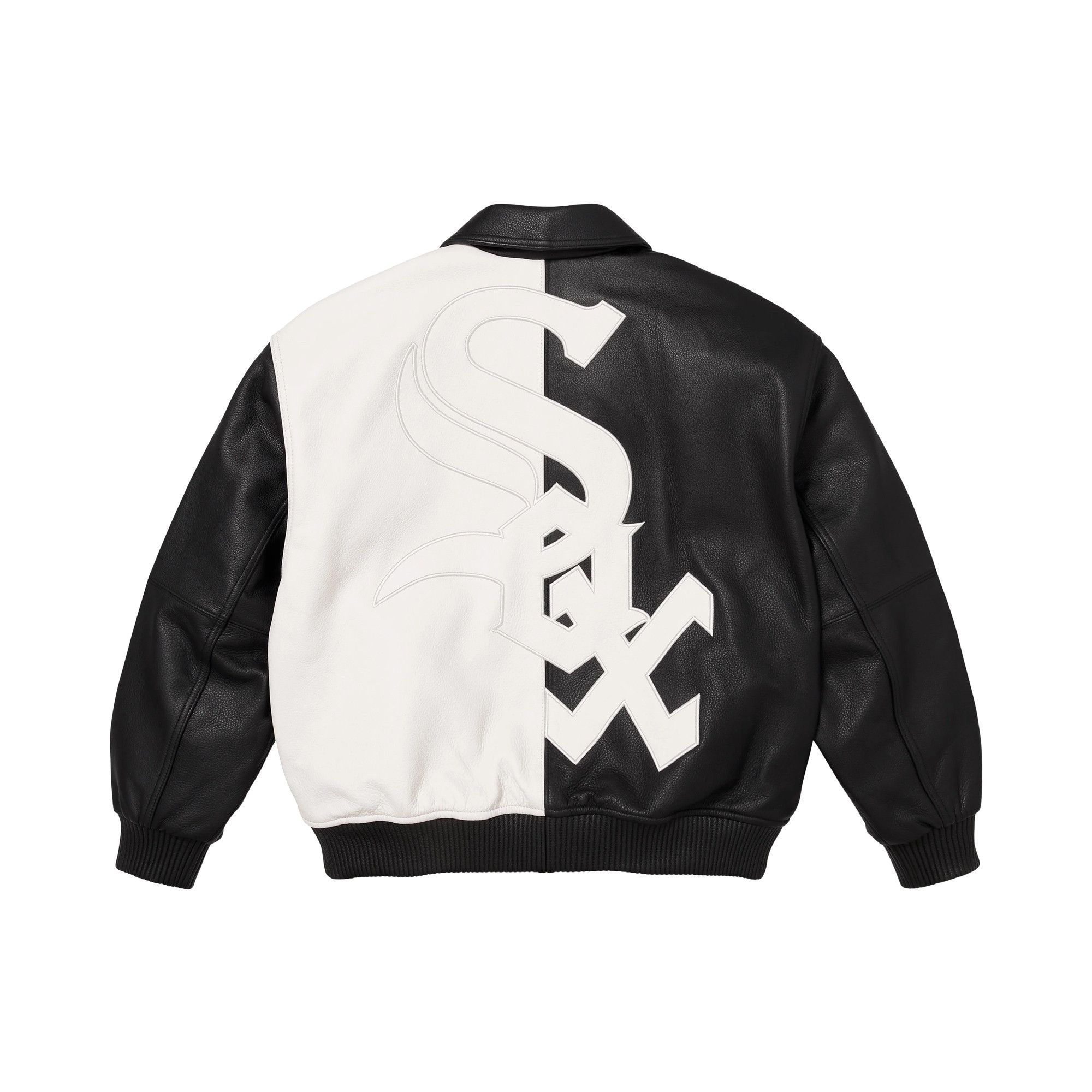 Buy Supreme x Chicago White Sox Leather Varsity Jacket 'Black