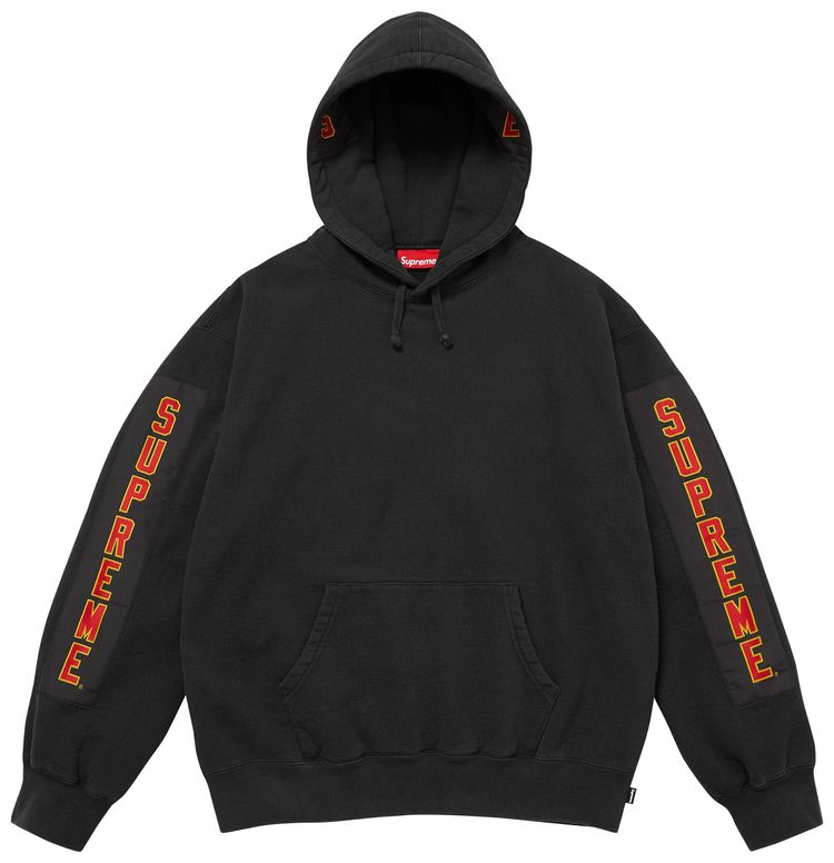 Supreme Woven Patches Hooded Sweatshirt Black