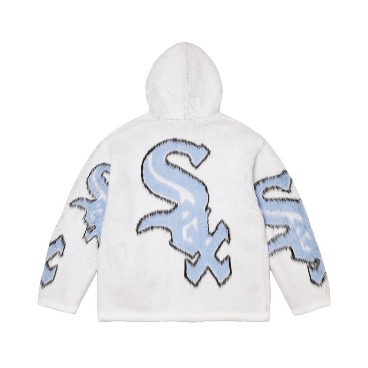 Supreme x Chicago White Sox Zip Up Hooded Sweater White