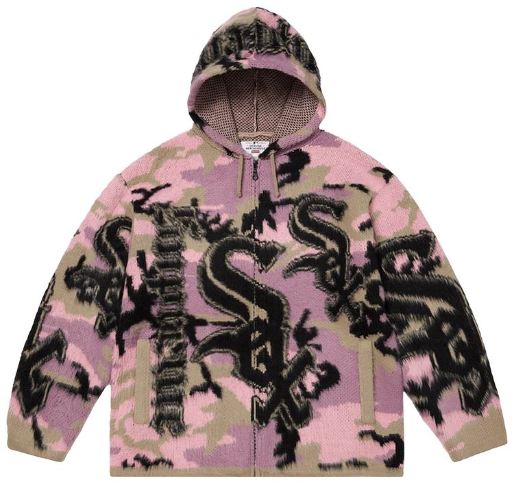 Supreme x Chicago White Sox Zip Up Hooded Sweater Pink Camo