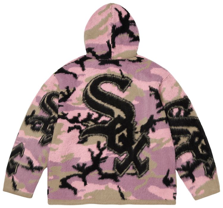 Supreme x Chicago White Sox Zip Up Hooded Sweater Pink Camo
