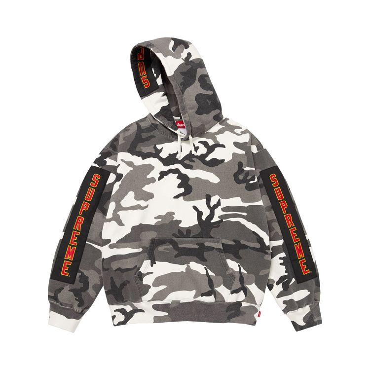 Supreme Woven Patches Hooded Sweatshirt Snow Camo