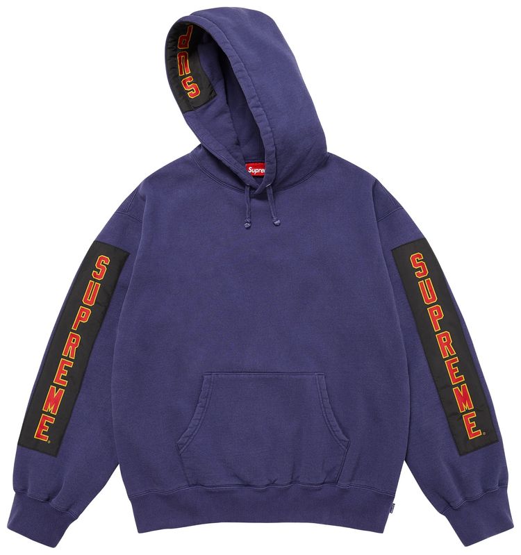 Supreme Woven Patches Hooded Sweatshirt Dark Royal