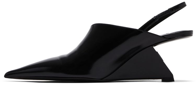 Prada Wmns Brushed Leather Slingback Pumps Black