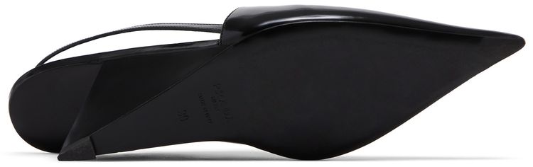 Prada Wmns Brushed Leather Slingback Pumps Black