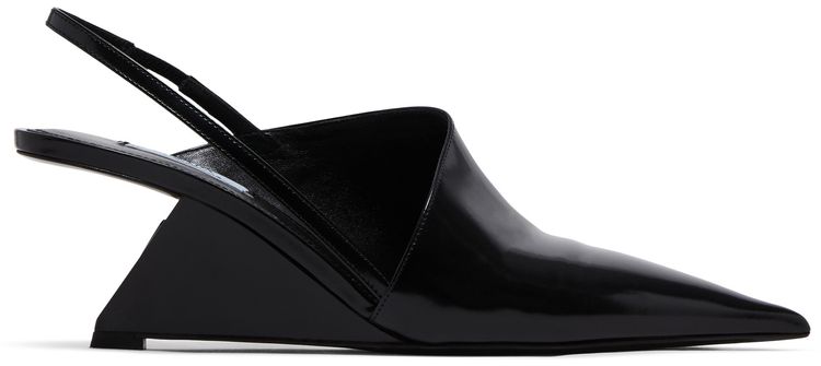 Prada Wmns Brushed Leather Slingback Pumps Black