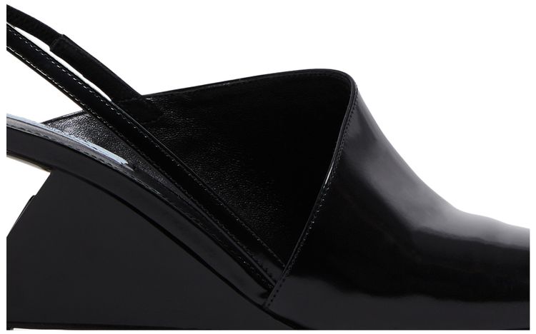 Prada Wmns Brushed Leather Slingback Pumps Black