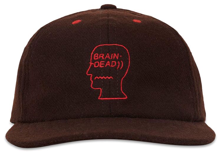 Brain Dead Flannel 6 Panel Hat Brown