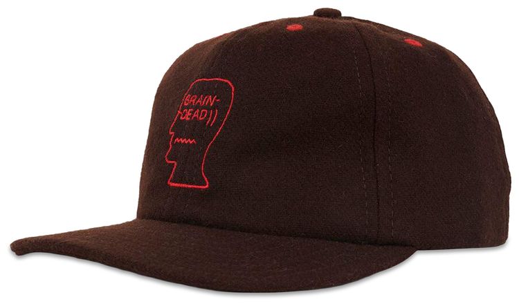 Brain Dead Flannel 6 Panel Hat Brown