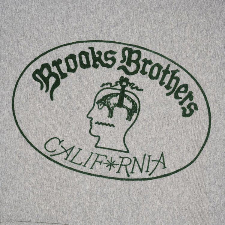 Brain Dead x Brooks Brothers California Logo Hoodie Grey
