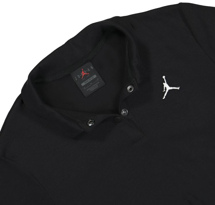 Air Jordan Cropped Ribbed Polo Black