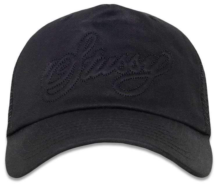 Stussy Cursive Stitch Trucker Hat Black