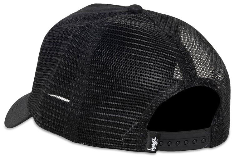 Stussy Cursive Stitch Trucker Hat Black