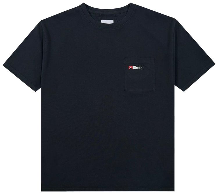 Rhude Moonlight Wolf Pocket Tee Vintage Black