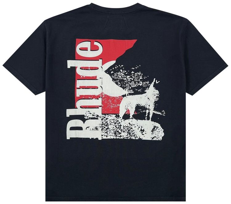 Rhude Moonlight Wolf Pocket Tee Vintage Black