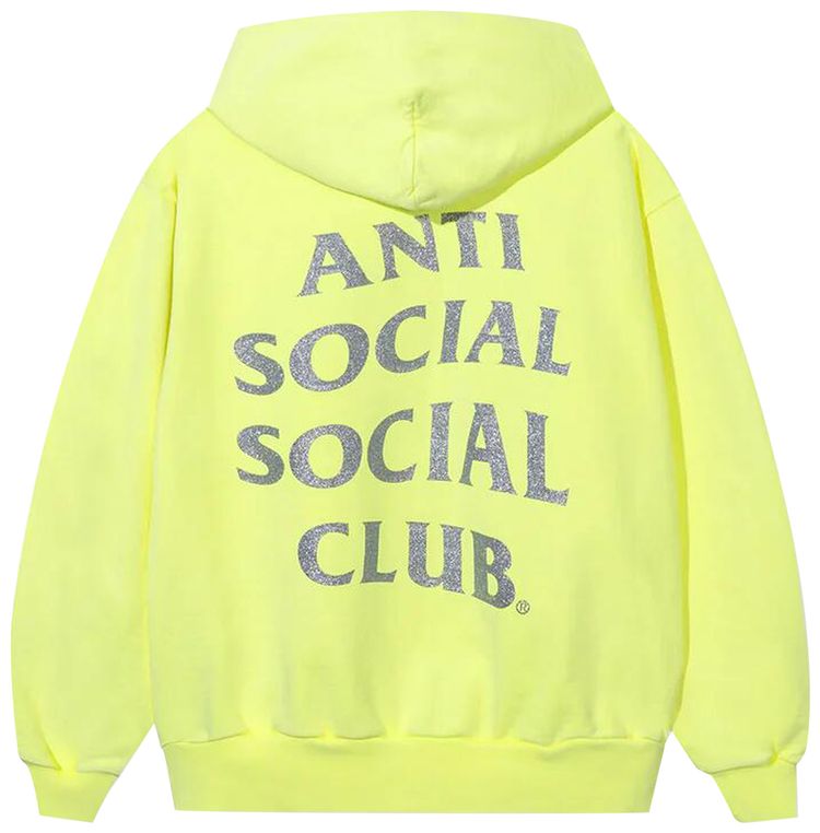 Anti Social Social Club Mind Games Glitter Hoodie Neon Yellow