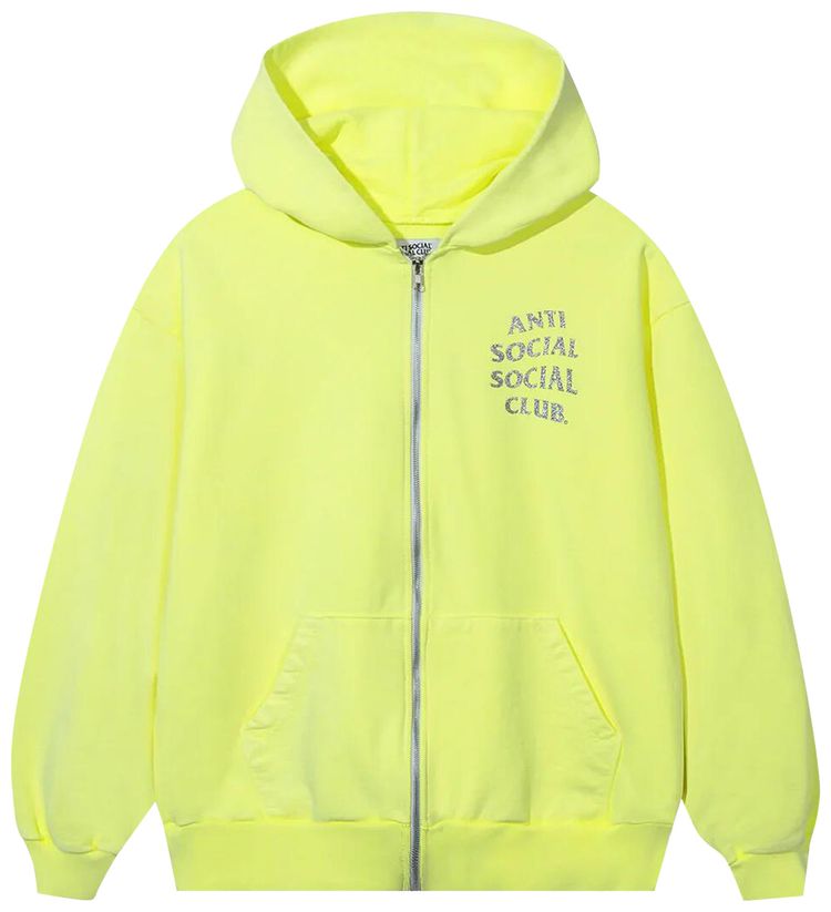 Anti Social Social Club Mind Games Glitter Hoodie Neon Yellow