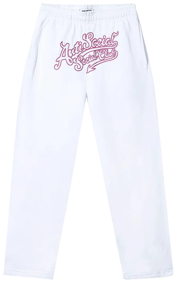 Anti Social Social Club Script Club Sweatpants White