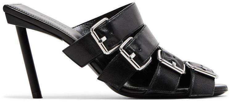 Balenciaga Wmns Buckle Strap Sandal Black Silver