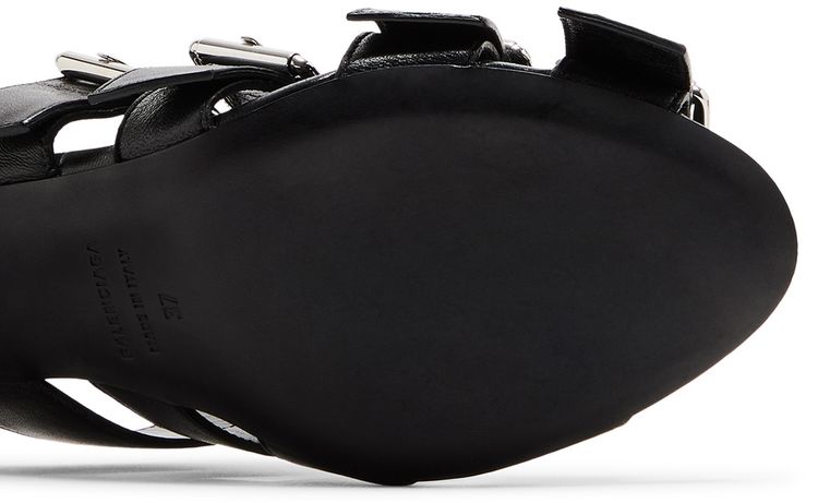Balenciaga Wmns Buckle Strap Sandal Black Silver