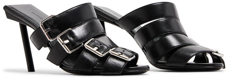 Balenciaga Wmns Buckle Strap Sandal Black Silver