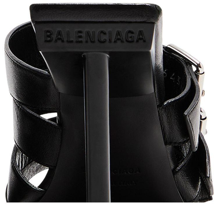 Balenciaga Wmns Buckle Strap Sandal Black Silver
