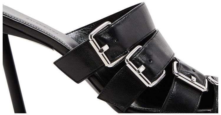 Balenciaga Wmns Buckle Strap Sandal Black Silver