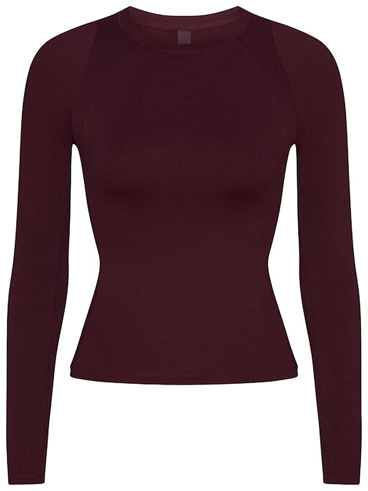 NikeSKIMS Airy Long Sleeve Crew Neck Top Currant