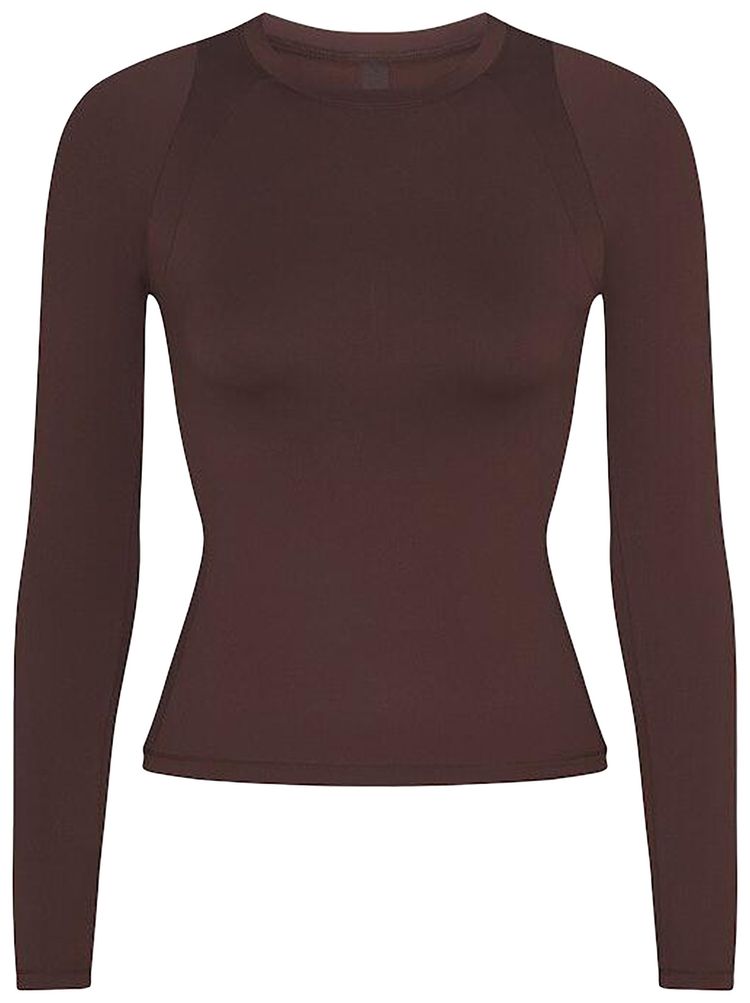 NikeSKIMS Airy Long Sleeve Crew Neck Top Dark Sepia